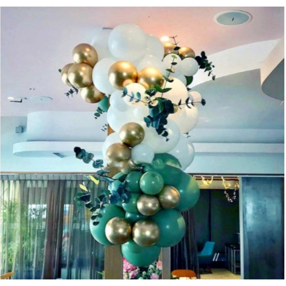 Generic Birthday Decoration Combo Of Gold Birthday Banner, Metallic Balloons, Balloonpump (Multicolor)