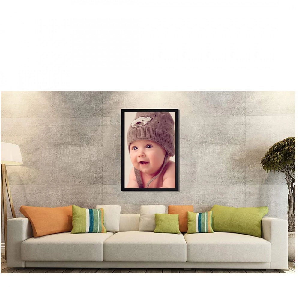 Generic Baby Photo Painting with Synthetic Photo Frame (Multicolor)