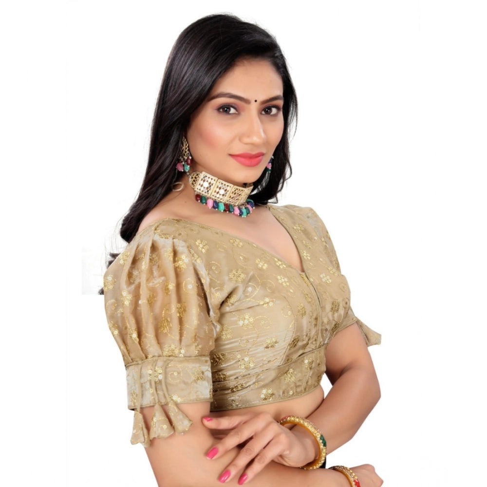 Generic Women's Jimmy Choo Embroidery Readymade Blouse (Beige, Size: Free Size)