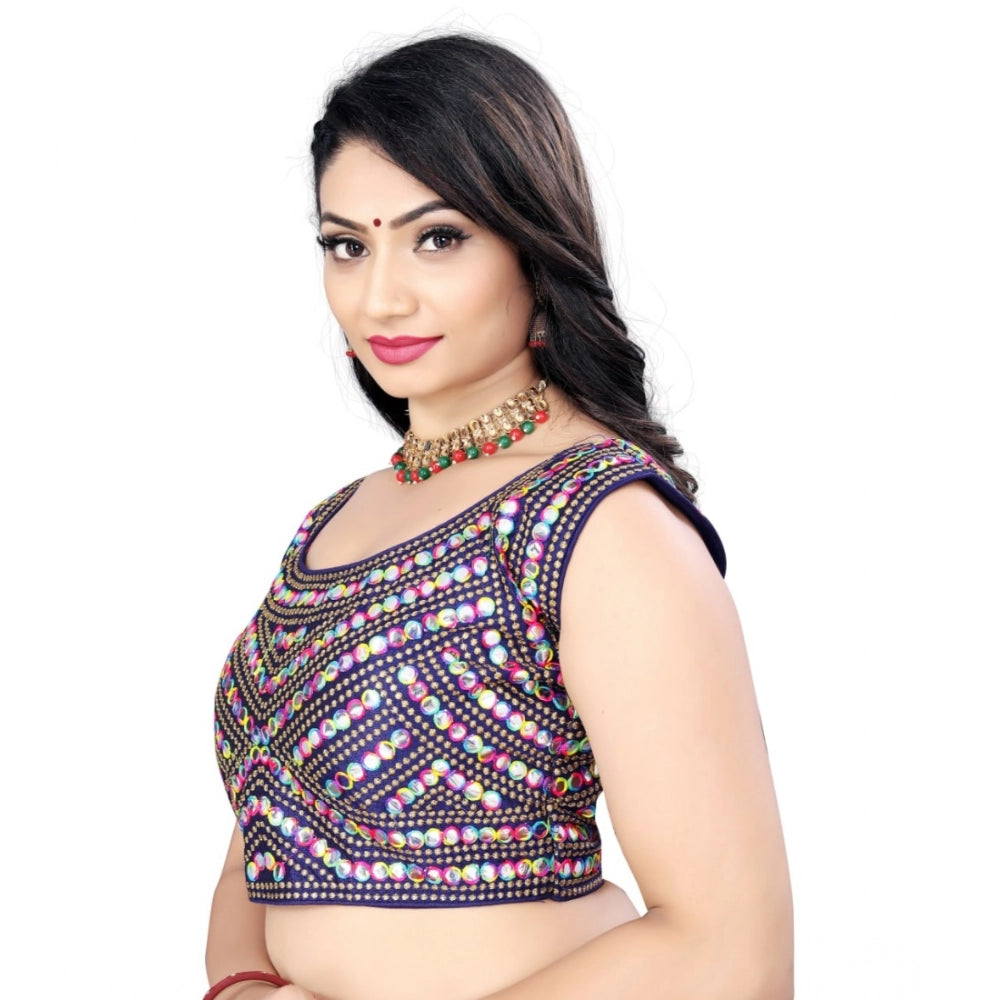 Generic Women's Phantom Paper Mirror Readymade Blouse (Navy Blue, Size: Free Size)