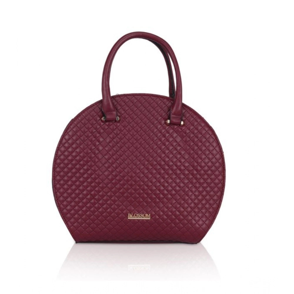 Generic Women's Faux Leather Printed Adjustable Long Belt Handbag (Maroon)