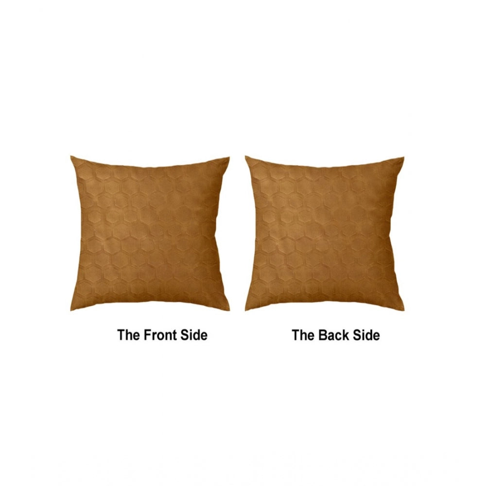 Generic Pack Of_4 Polyester Printed Car Pillow Sets (Brown, Size: 12x12 In)
