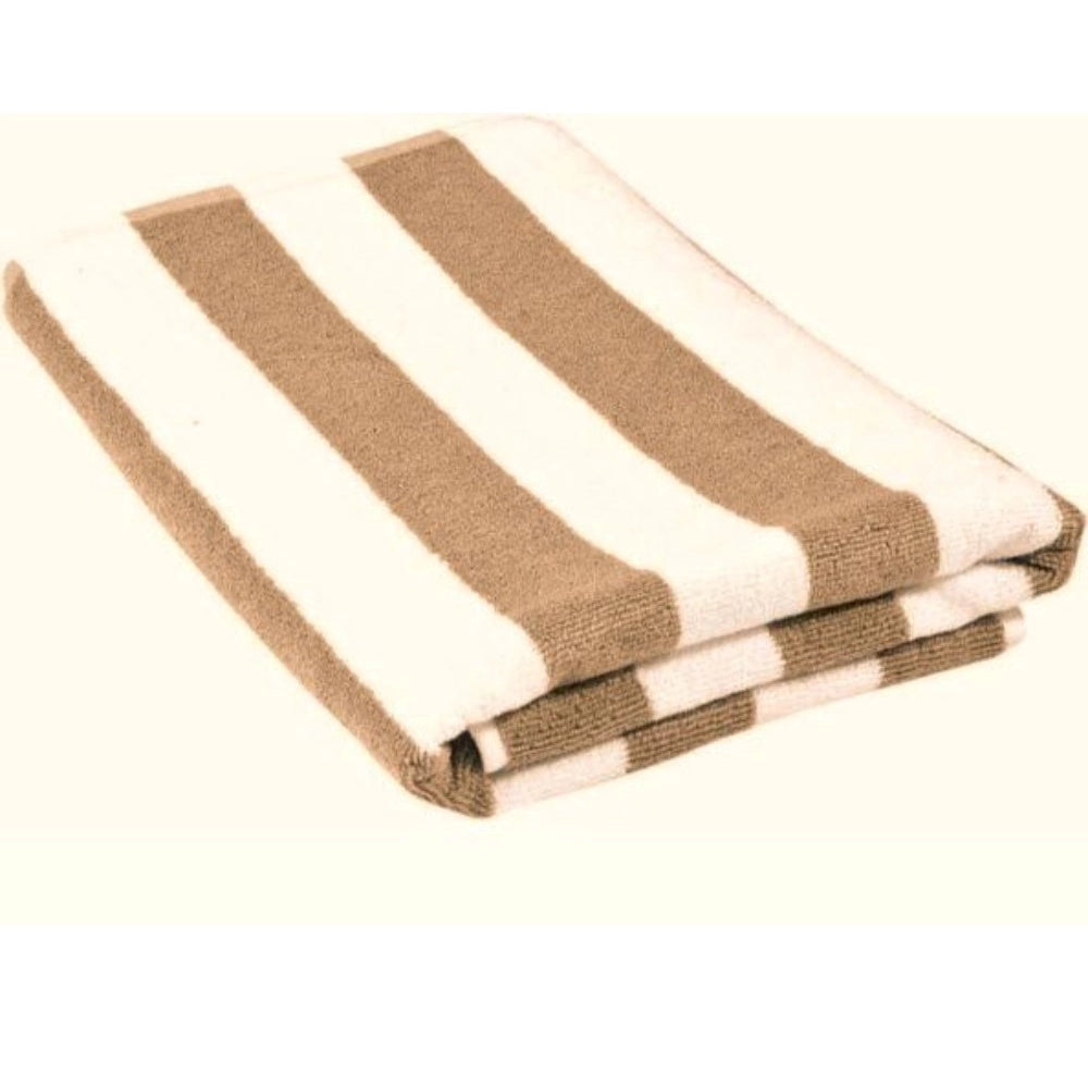 Generic Cotton Striped Bath Towels (Beige & White, Size: 36x71 In)