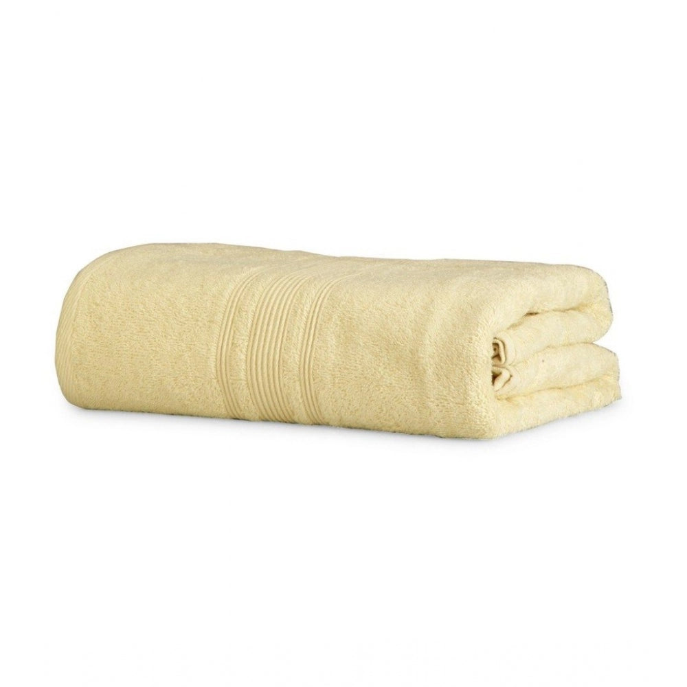Generic Cotton Solid Bath Towels (Cream, Size: 35x71 In)