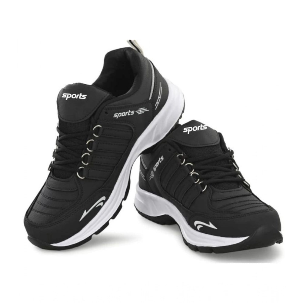 Generic Men's Casual Synthetic Leather Lace-Up Shoes (Black)