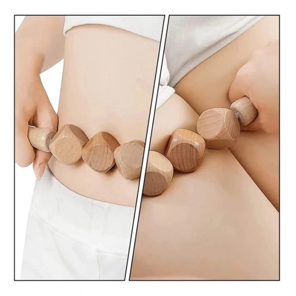 Generic Wood 4 Ball Body Roller Massager Stick (Wood)