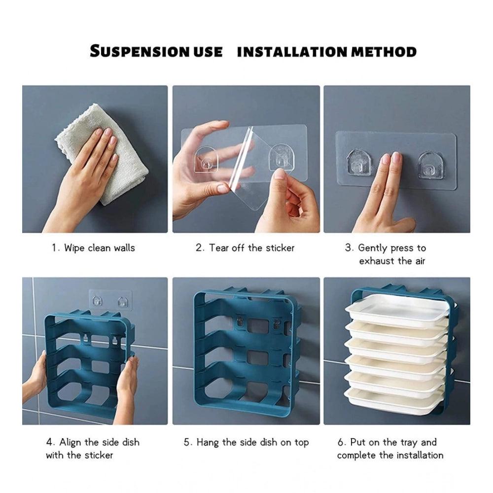 Generic Plastic 6 Layer Kitchen Rack Stand (Blue)