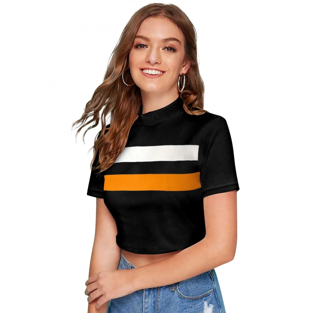 Generic Women's 95% Polyester 5% Spandex Western Wear Tops (Yellow)