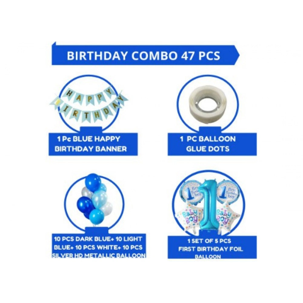Generic 1St Birthday Baby Boytheme Decorations Kit Combo (Blue)