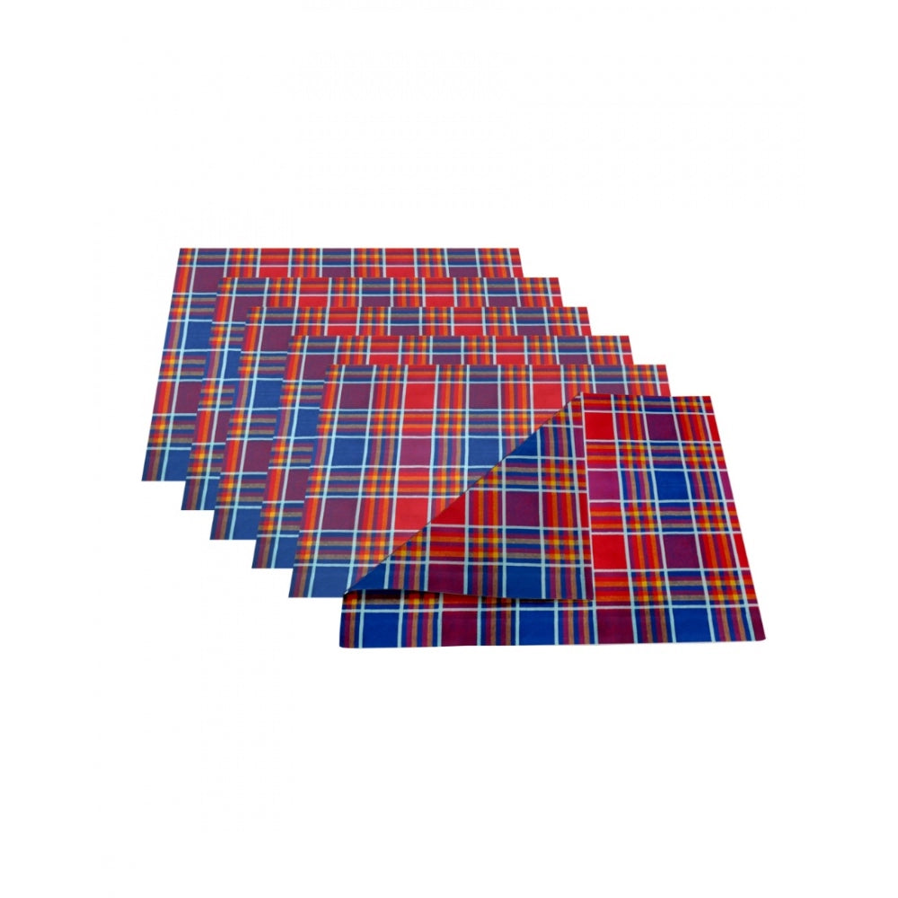 Generic Checked Cotton Place Mats Sets (Multicolor)
