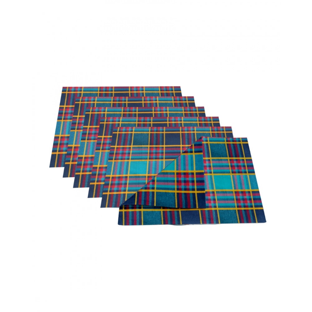 Generic Checked Cotton Place Mats Sets (Multicolor)