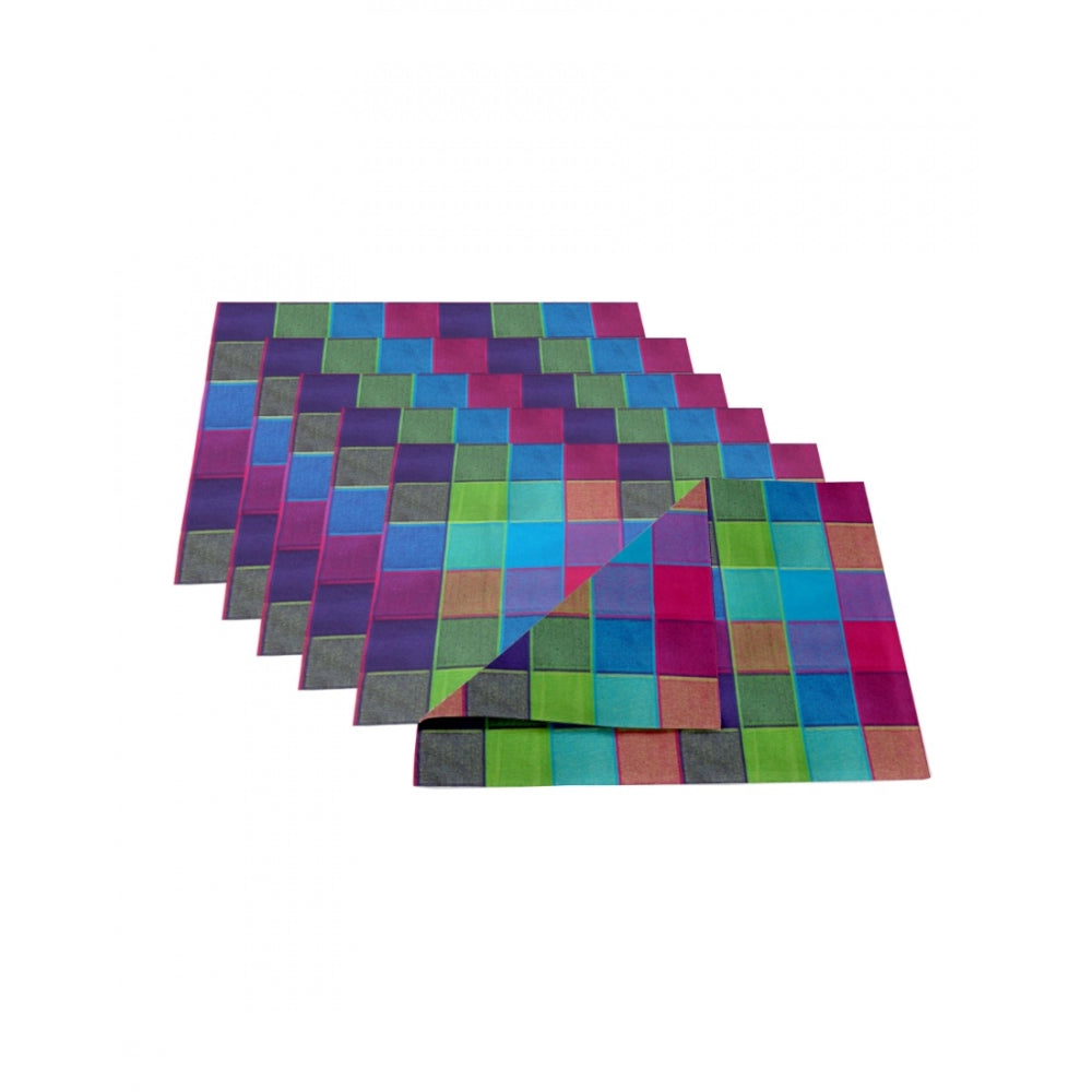 Generic Checked Cotton Place Mats Sets (Multicolor)