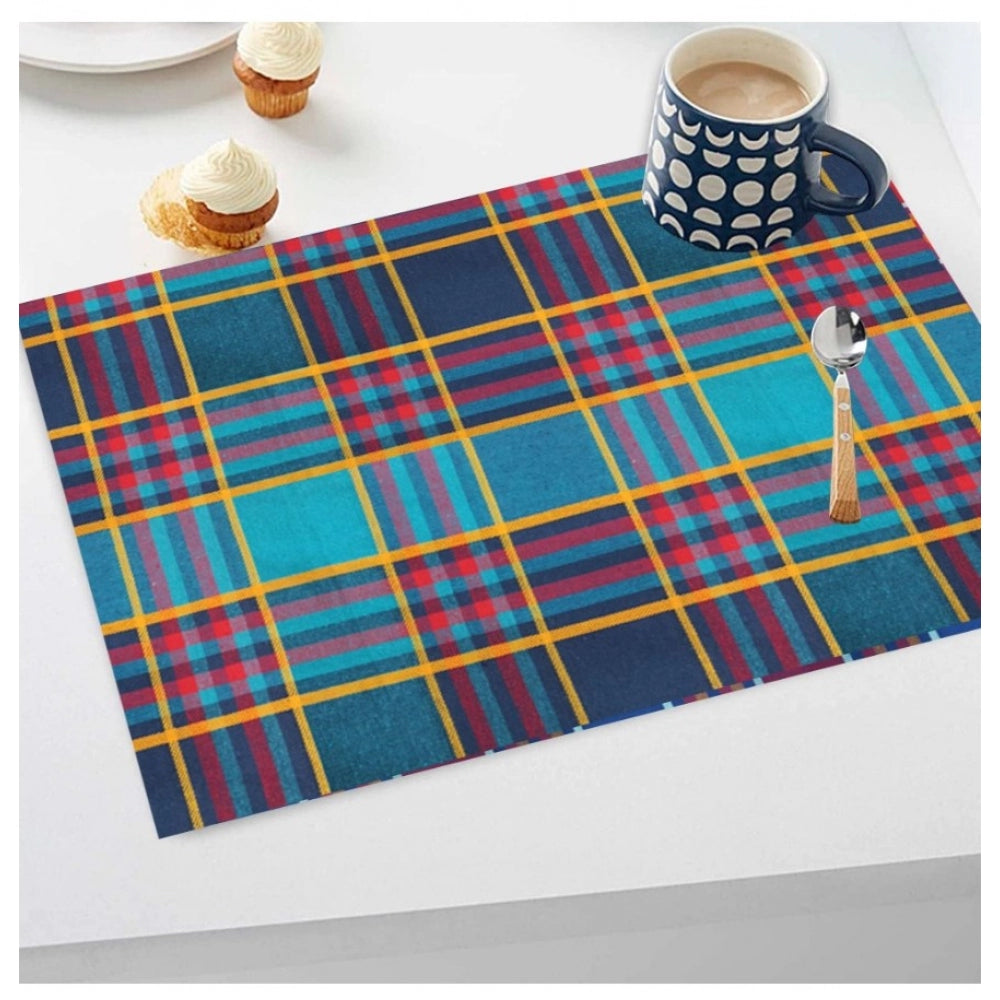 Generic Checked Cotton Place Mats Sets (Multicolor)