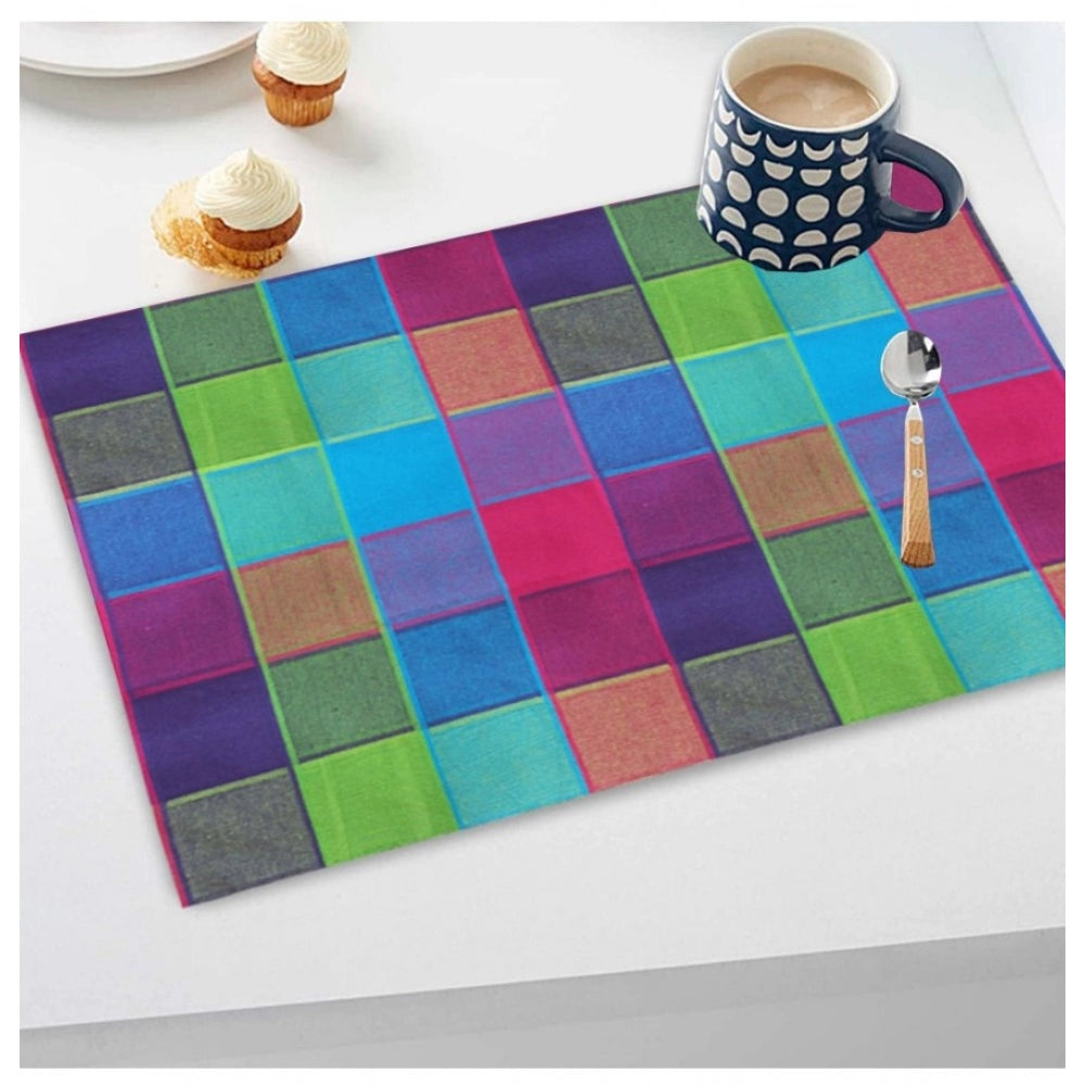 Generic Checked Cotton Place Mats Sets (Multicolor)