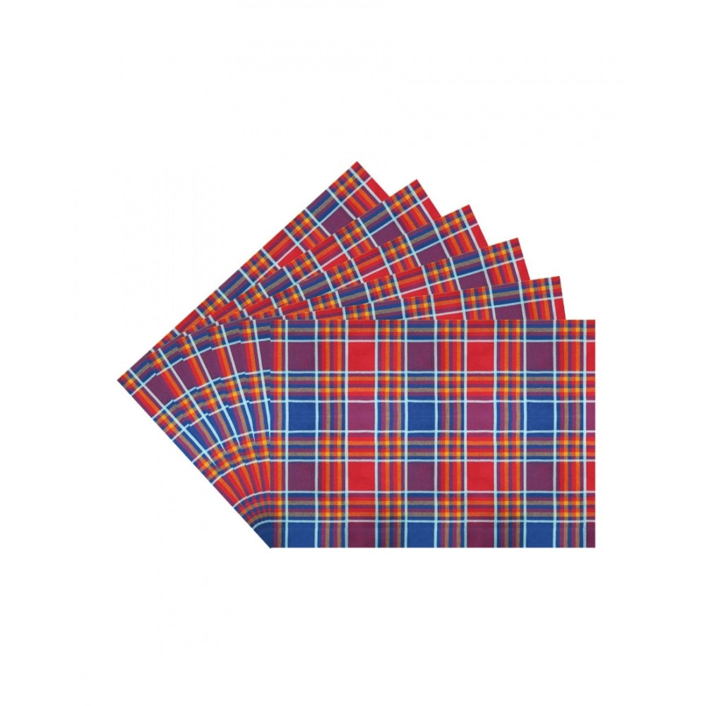 Generic Checked Cotton Place Mats Sets (Multicolor)