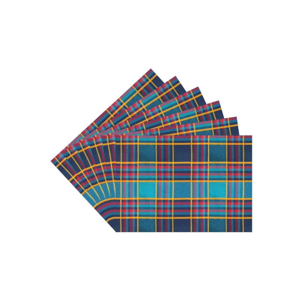 Generic Checked Cotton Place Mats Sets (Multicolor)