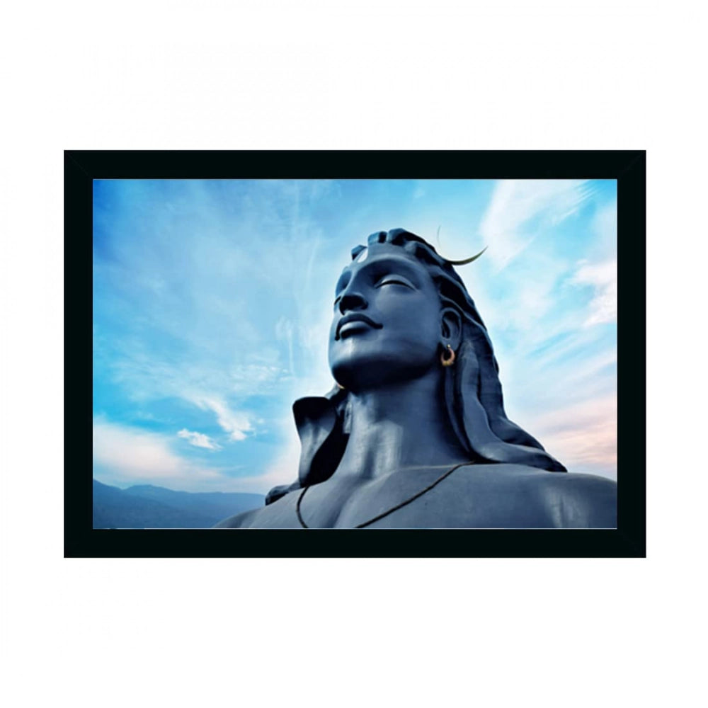 Generic Adiyogi Mahakal Painting with Synthetic Photo Frame (Multicolor)