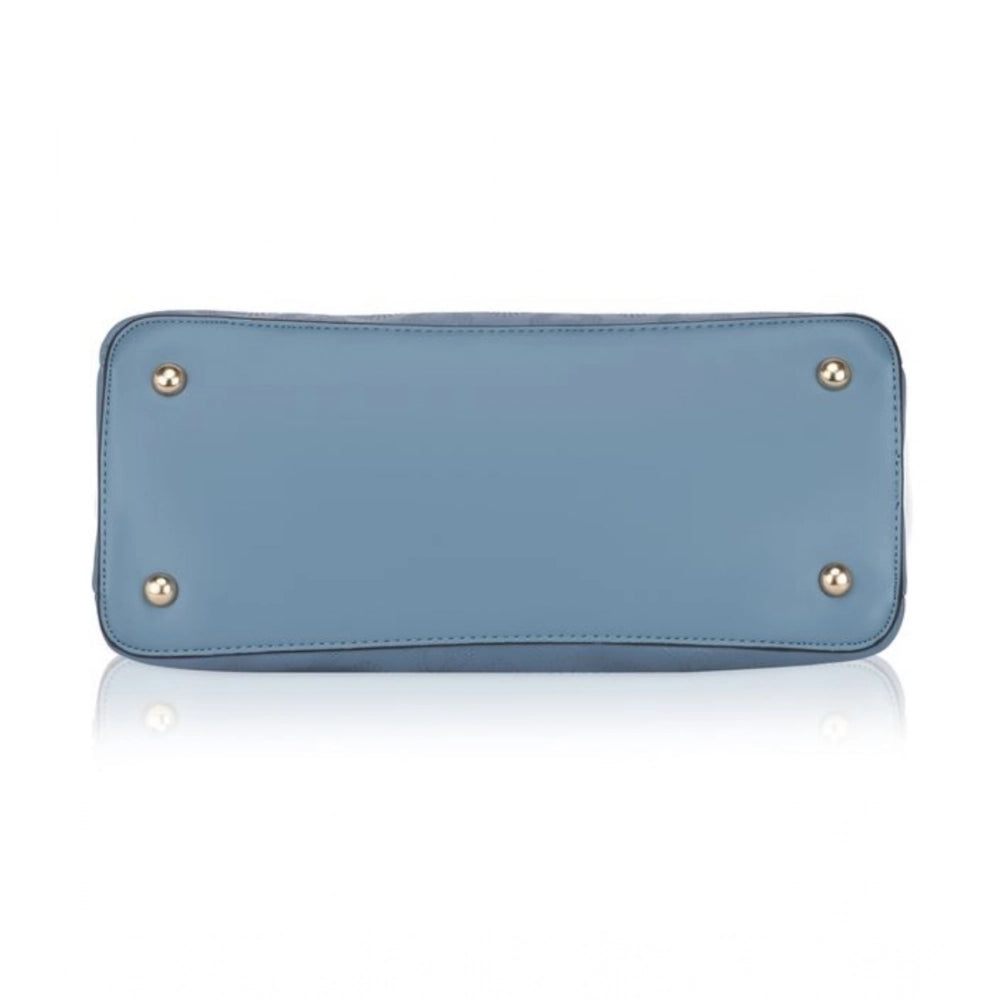 Generic Women's Faux Leather Printed Adjustable Long Belt Handbag (Blue)