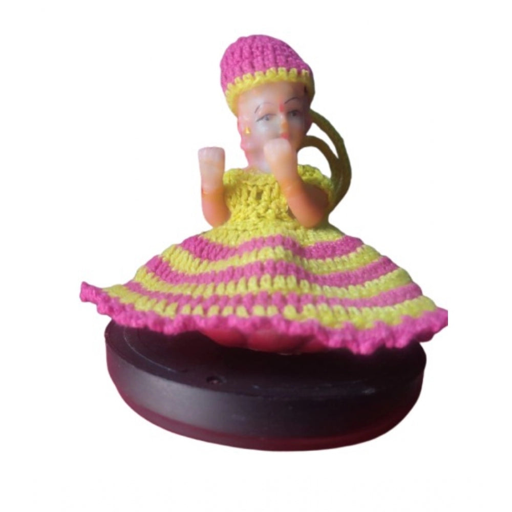 Generic Laddu Gopal Tharad Dress Size: 0 To 6 (Pink-Yellow)