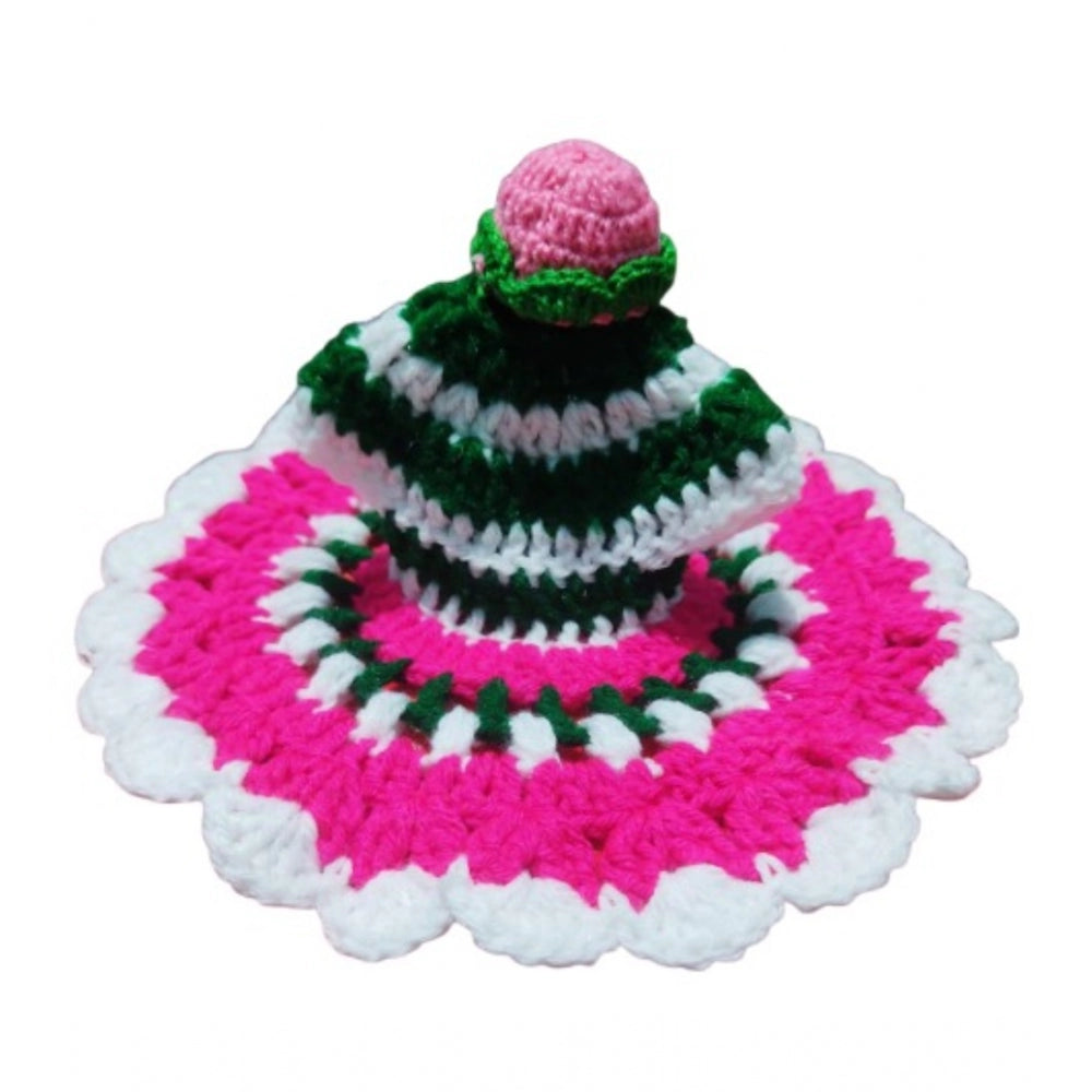 Generic Laddu Gopal Tharad Dress Size: 0 To 6 (Pink-Green)