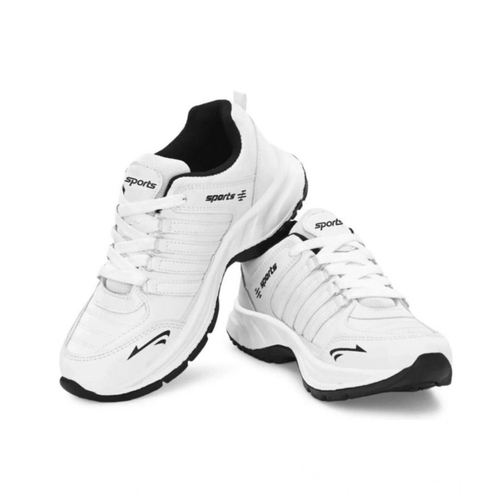 Generic Men's Casual Synthetic Leather Lace-Up Shoes (White)