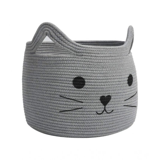 Generic Cotton Large Storage Cat Basket 15x11 Inch Pack of 1 (Grey)