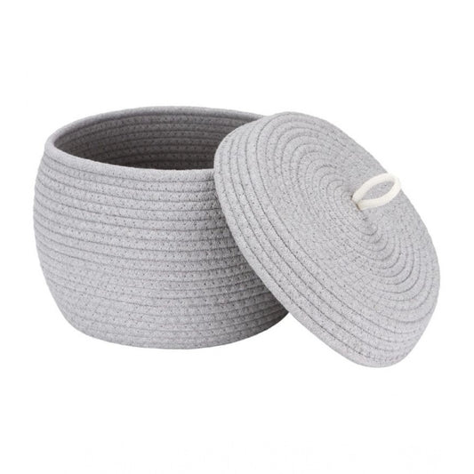 Generic Cotton Bear Shaped Storage Matka Basket With Lid Pack of 1 (Grey)