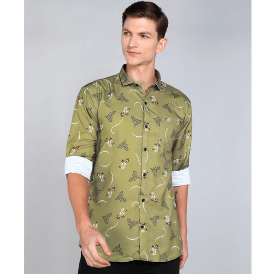 Generic Men's Casual Viscose Rayon Printed Full Sleeve Collar Shirt (Multicolor)