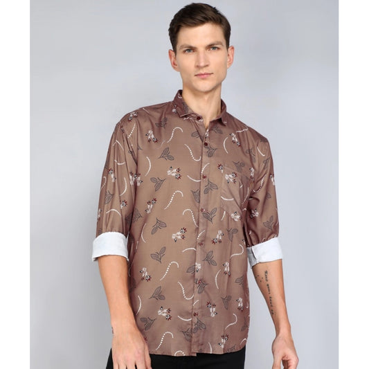 Generic Men's Casual Viscose Rayon Printed Full Sleeve Collar Shirt (Multicolor)