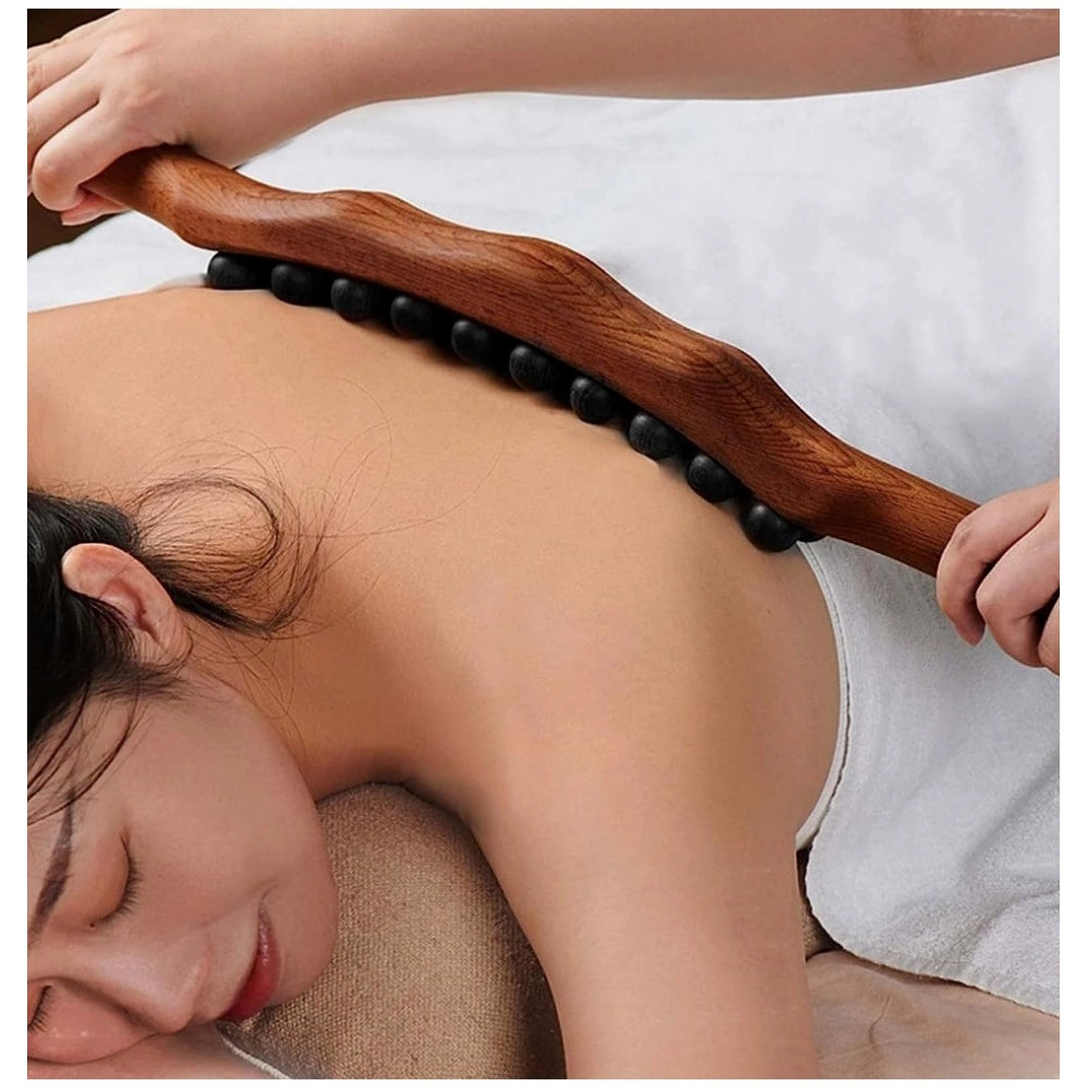 Generic Wood Gua Sha Massager Muscle Relaxation Stick (Brown)