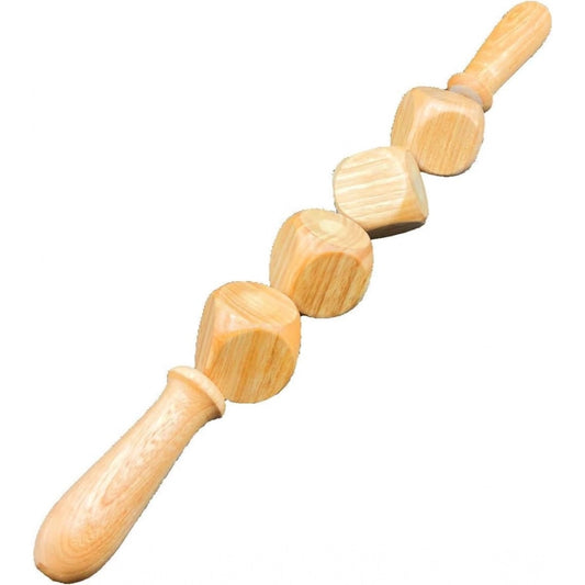Generic Wood 4 Ball Body Roller Massager Stick (Wood)