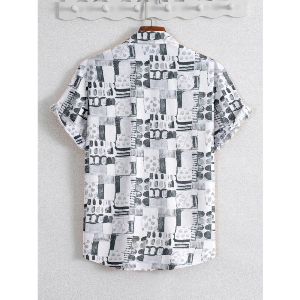 Generic Men's Popcon Lycra Printed Half Sleeve Shirt (Black)