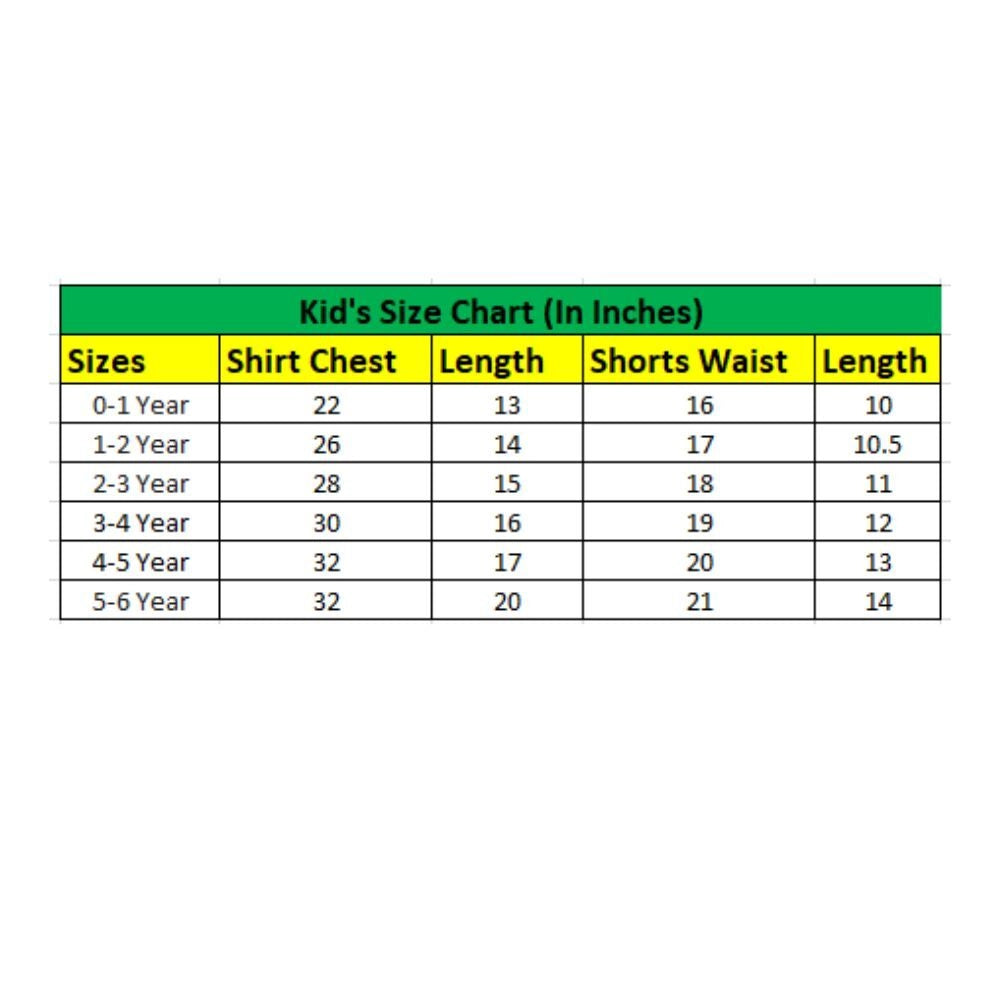 Generic Kid's Lycra Printed Casual wear Shirt And Shorts Set (Yellow)