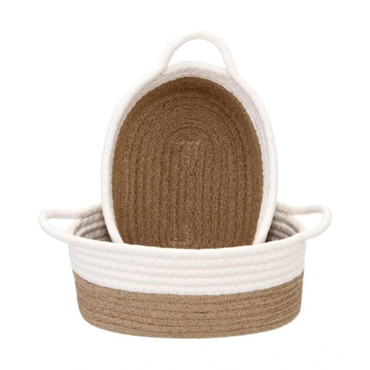 Generic Cotton Basket 2 Pcs Storage Basket For Clothes (Beige)