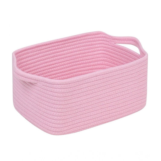 Generic Cotton Basket Pack of 1 Storage Basket For Clothes (Pink)