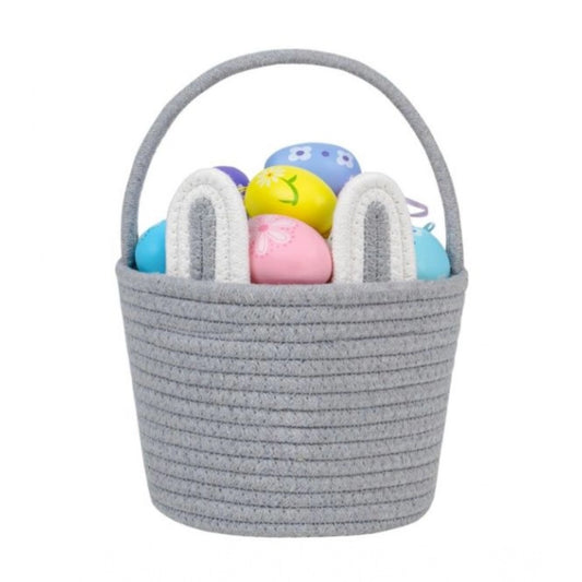 Generic Cotton Ear Toys Bucket Pack of 1 Storage Basket For Clothes (Grey)
