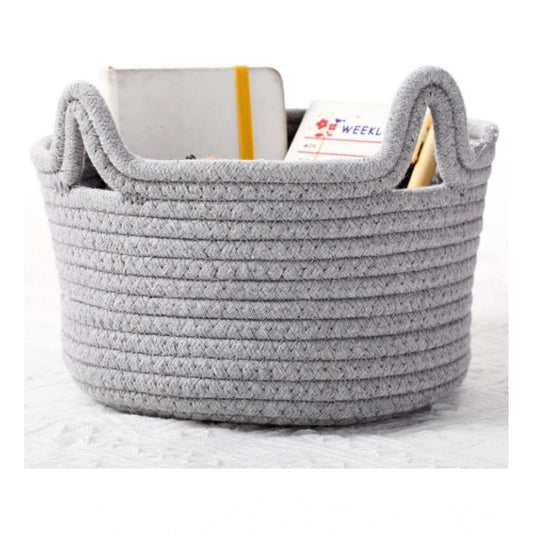 Generic Cotton Cat Basket Inch Pack of 1 Storage Basket For Clothes (Grey)