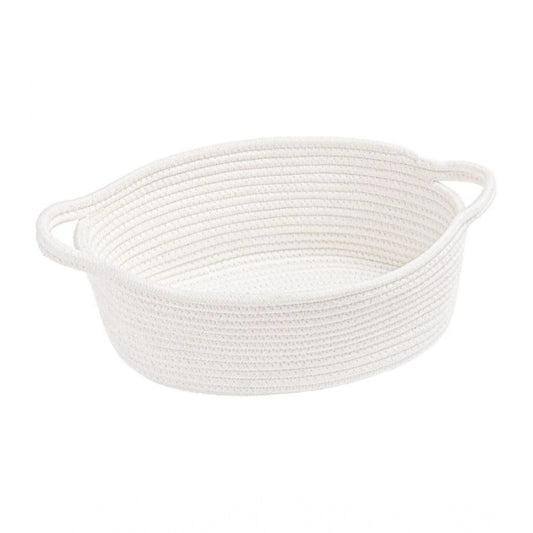 Generic Cotton Gift Basket Pack of 1 Storage Basket For Clothes (White)