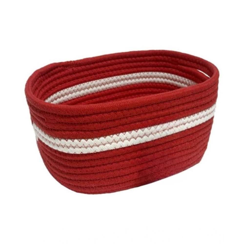 Generic Cotton Basket Inch Pack of 1 Storage Basket For Clothes (Red)