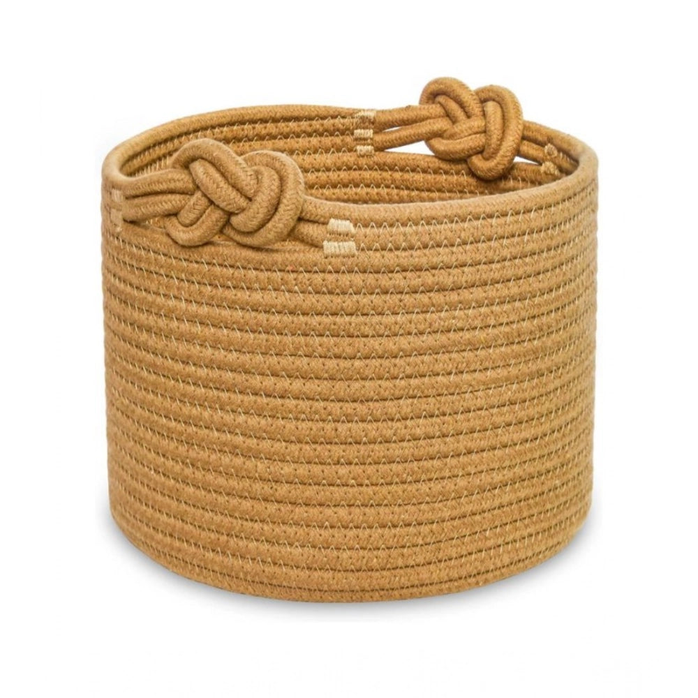 Generic Cotton Brown Basket Inch Pack of 1 Storage Basket For Clothes (Brown)